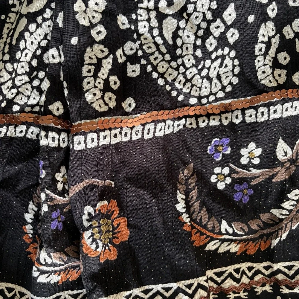 VTG Carole Little x Saint Tropez West Women Skirt 8 Whimsigoth Witchy Broomstick